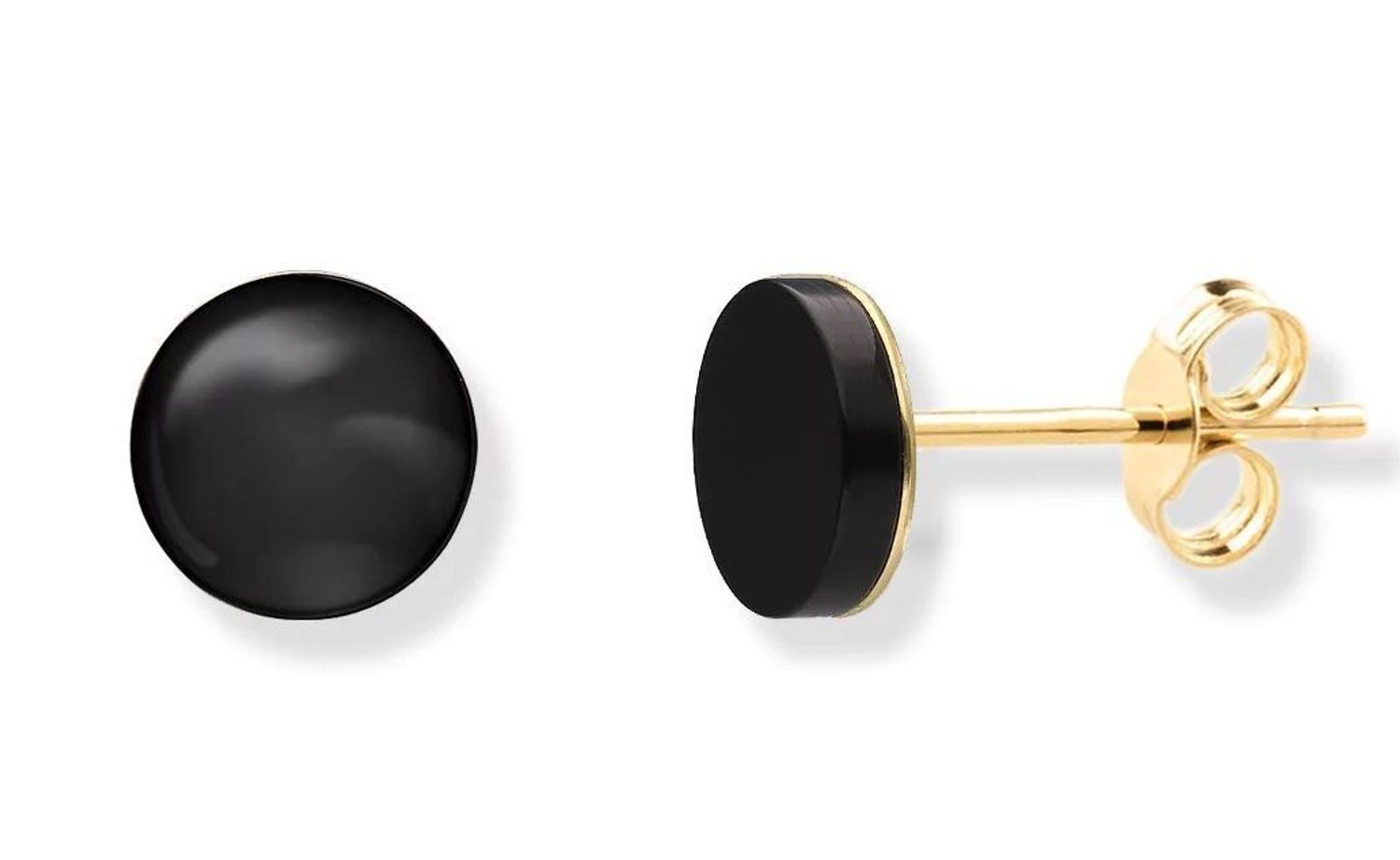 Srebrne kolczyki damskie 925 pozłacane okrągłe onyksy 0718122303. Srebrne kolczyki damskie. Srebrne kolczyki pozłacane. Kolczyki na sztyft z onyksem. Kolczyki damskie idealne na prezent..jpg