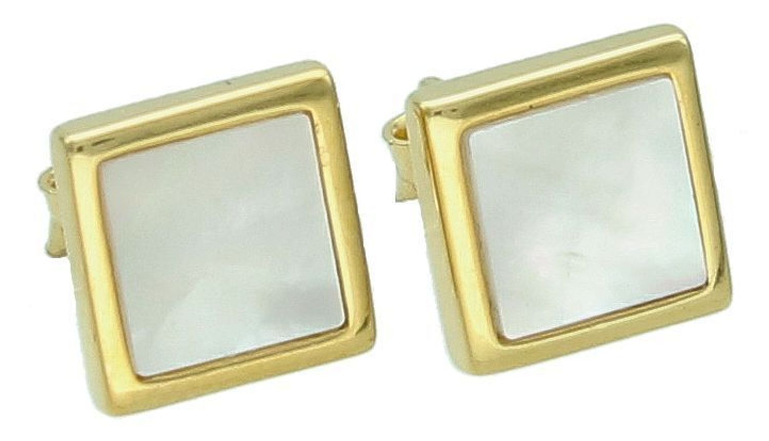 Kolczyki srebrne pozł. z masą perłową pr 925, 0718175300 Srebrne kolczyki kwadraty ozdobione masą perłową, zostały wykonane z najwyższej jakości srebra próby 925. Idealny prezent dla każdej 1.jpg