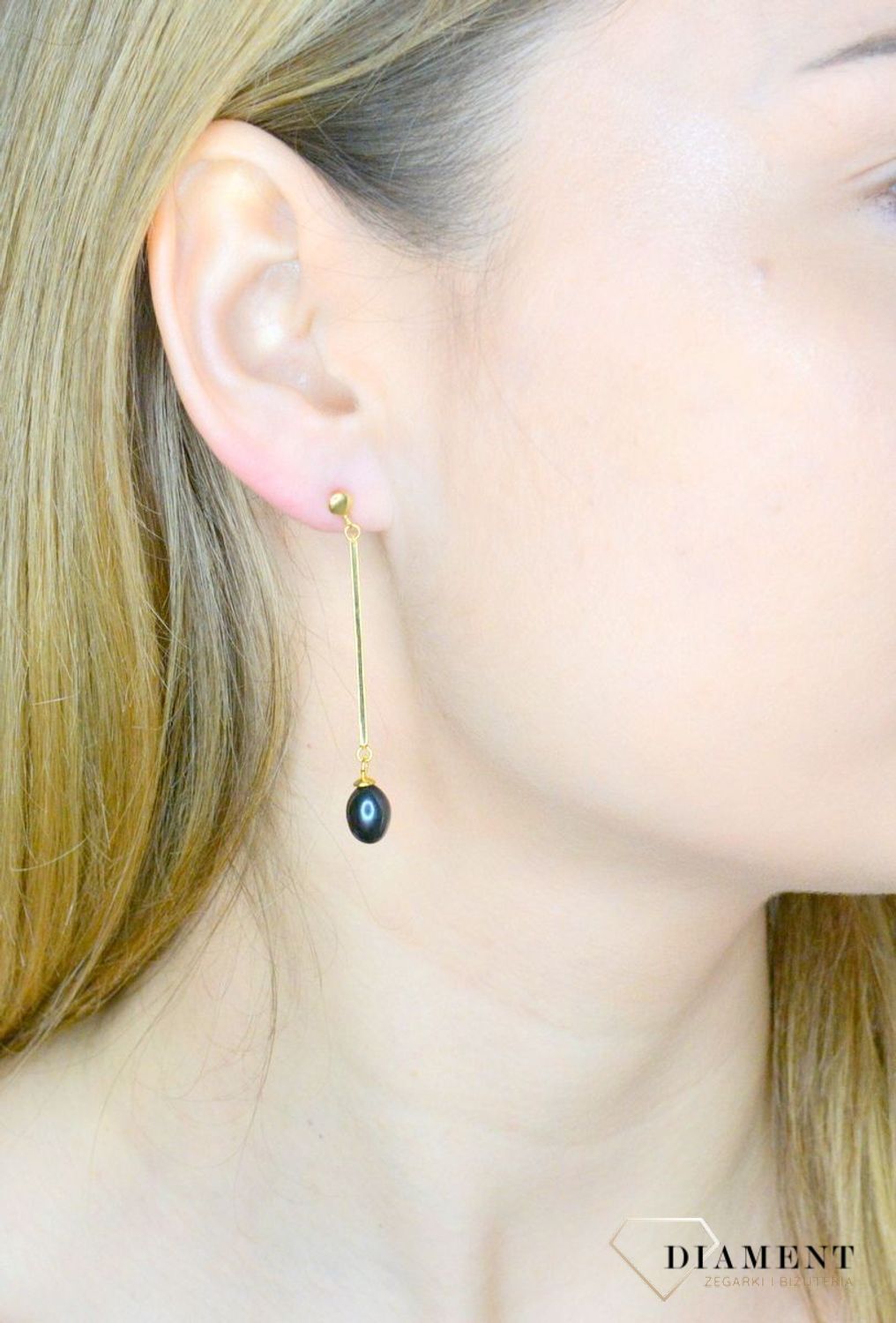 Srebrne kolczyki damskie pozłacane 925 z granatową perłą  0718644603 (2).jpg