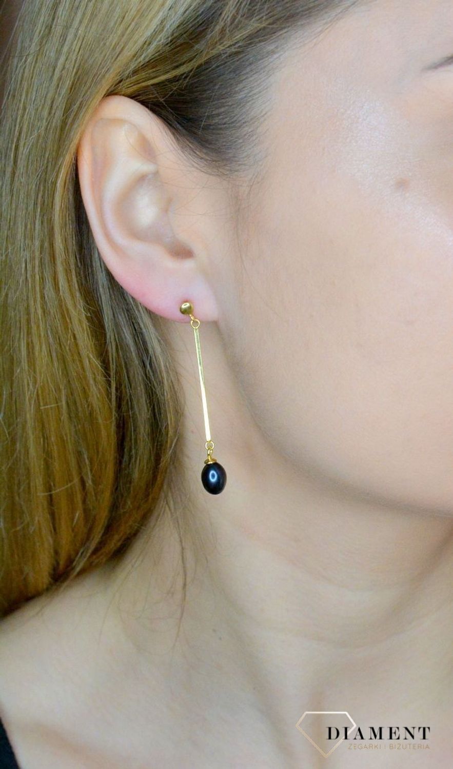Srebrne kolczyki damskie pozłacane 925 z granatową perłą  0718644603 (2).jpg