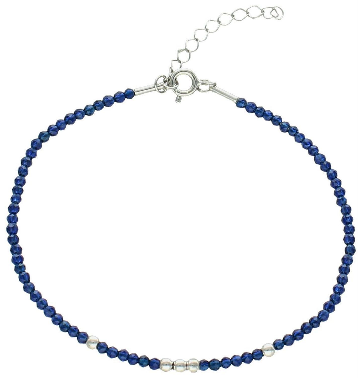 Bransoletka damska srebrna spinel,szafir 0727235700  numer katalogowy 0727235700. Posiada srebrne, regulowane zapięcie 🔒, co zapewnia wygodę i dopasowanie.1.jpg