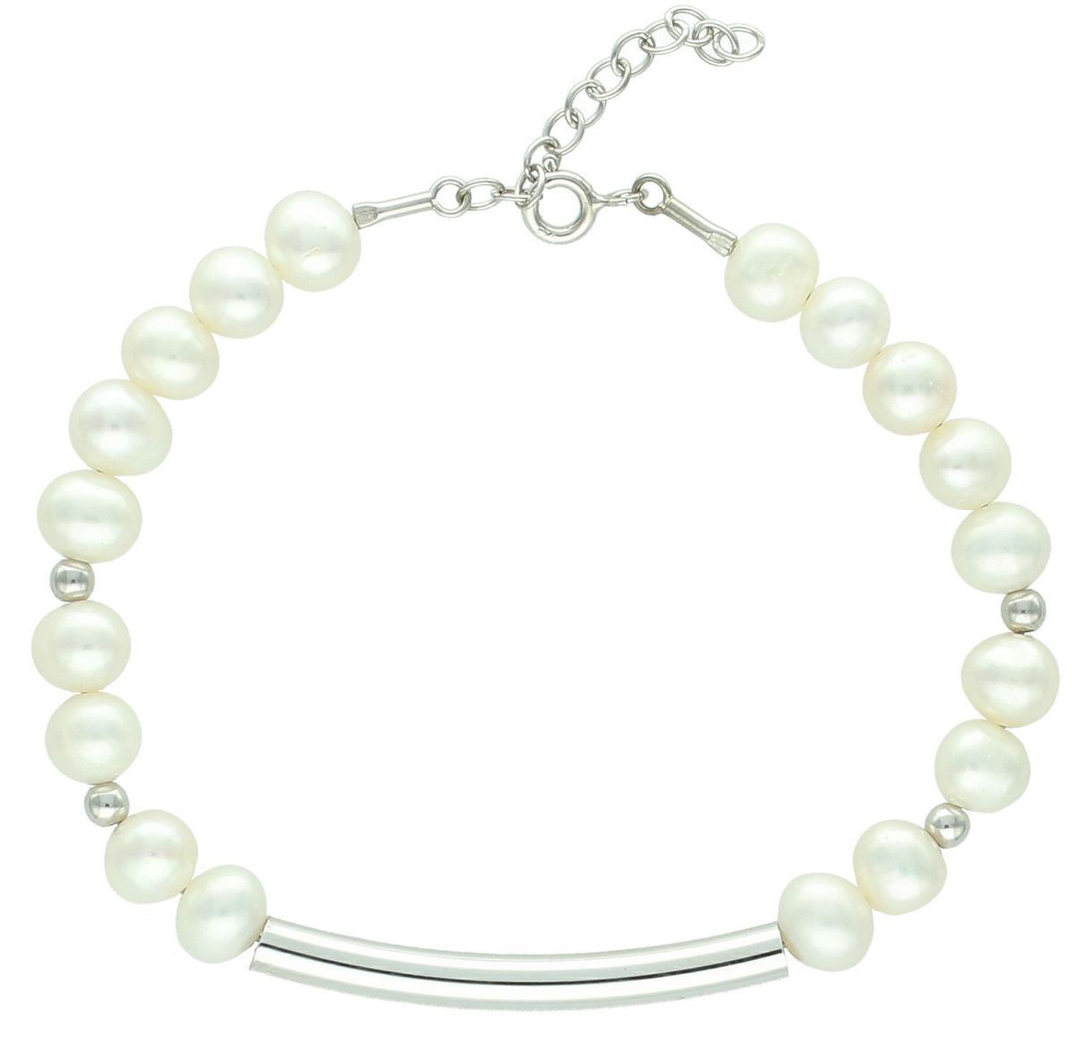 Bransoletka perła hod. z ozdobnym elementem pr 925, 0727643600 Niezwykle efektowna, gustowna bransoletka wykonana z certyfikowanych hodowlanych pereł słodkowodnych 1.jpg