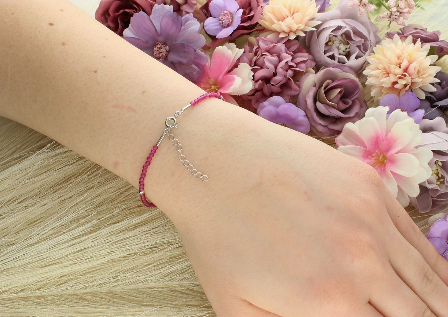 Bransoletka damska spinel srebro próba 925, 0727835600 Bransoletka damska spinel wykonana ze srebra próby 925, numer katalogowy 0727835600 1.jpg