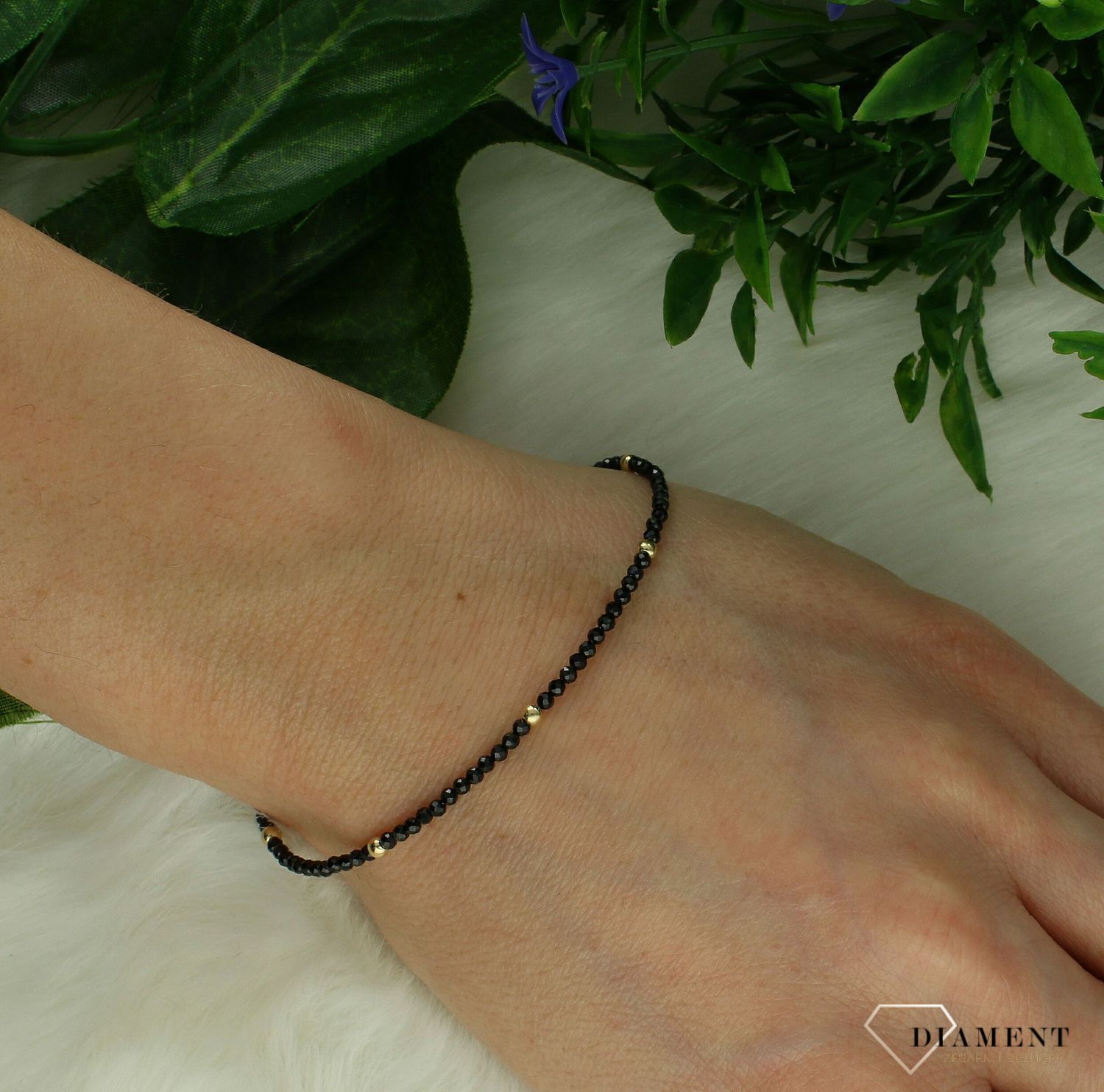 Srebrna bransoletka damska 925 z kamieniem naturalnym Spinel 0728335600.jpg