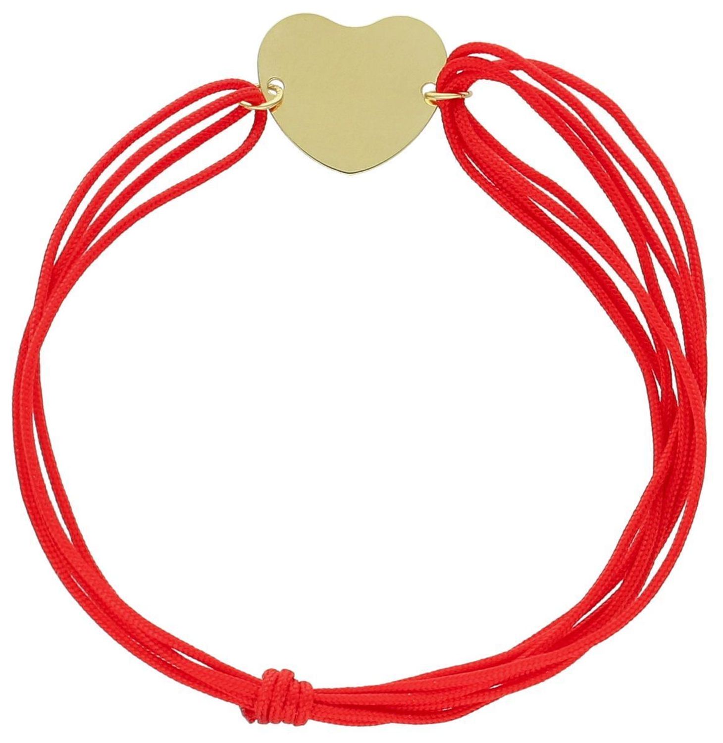Bransoletka damska na sznureczku czerwonym z serduszkiem pozłacanym próba 925, 0728557700 ❤️ Bransoletka 1sznureczku ❤️.jpg