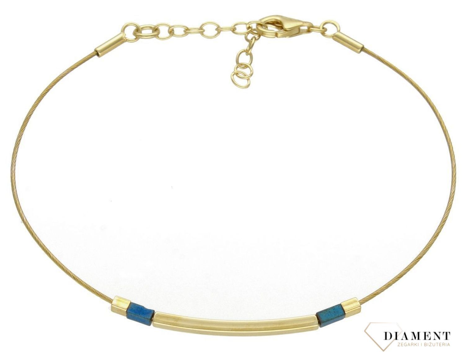 Bransoletka srebrna damska z hematytem pokryta złotem 0728645200. Srebrna bransoletka żyłka z hematytem. Długość bransoletki wy.jpg