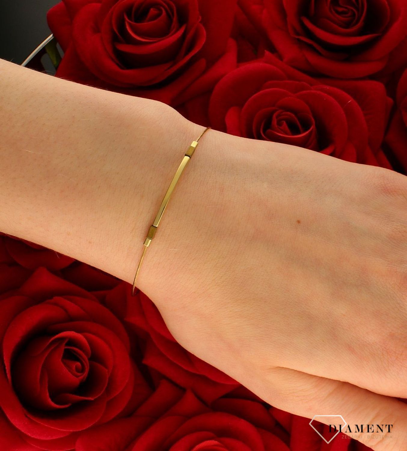 Bransoletka srebrna damska z hematytem pokryta złotem 0728845200. Srebrna bransoletka żyłka z hematytem. Długość bransoletki wynosi wynosi 16 cm i można ją przedłużyć o kolejne 3 cm. Bransoletka posiada wygodne zapięcie na karabińc (3).jpg