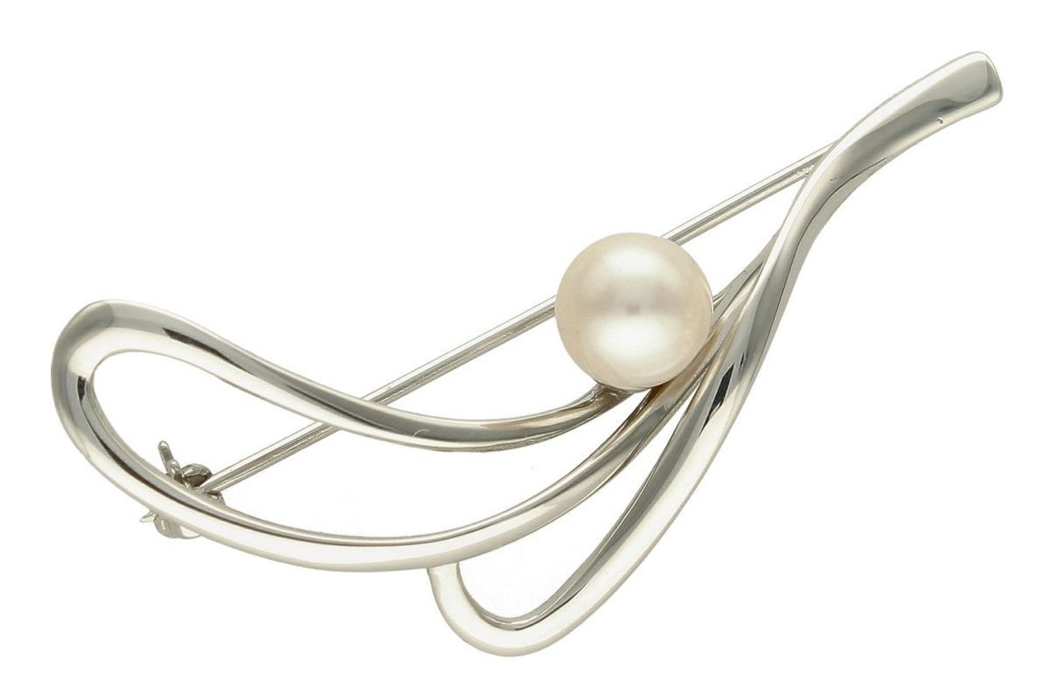 Srebrna broszka klasyczna o podłużnym kształcie z perełką 0737645800. Jest to świetny dodatek, który urozmaici kobiece stylizacje. Element kolekcji, w której główną rolę gra ponadczasowy wzór. Srebrna broszka o klasycznym kształcie (3).jpg