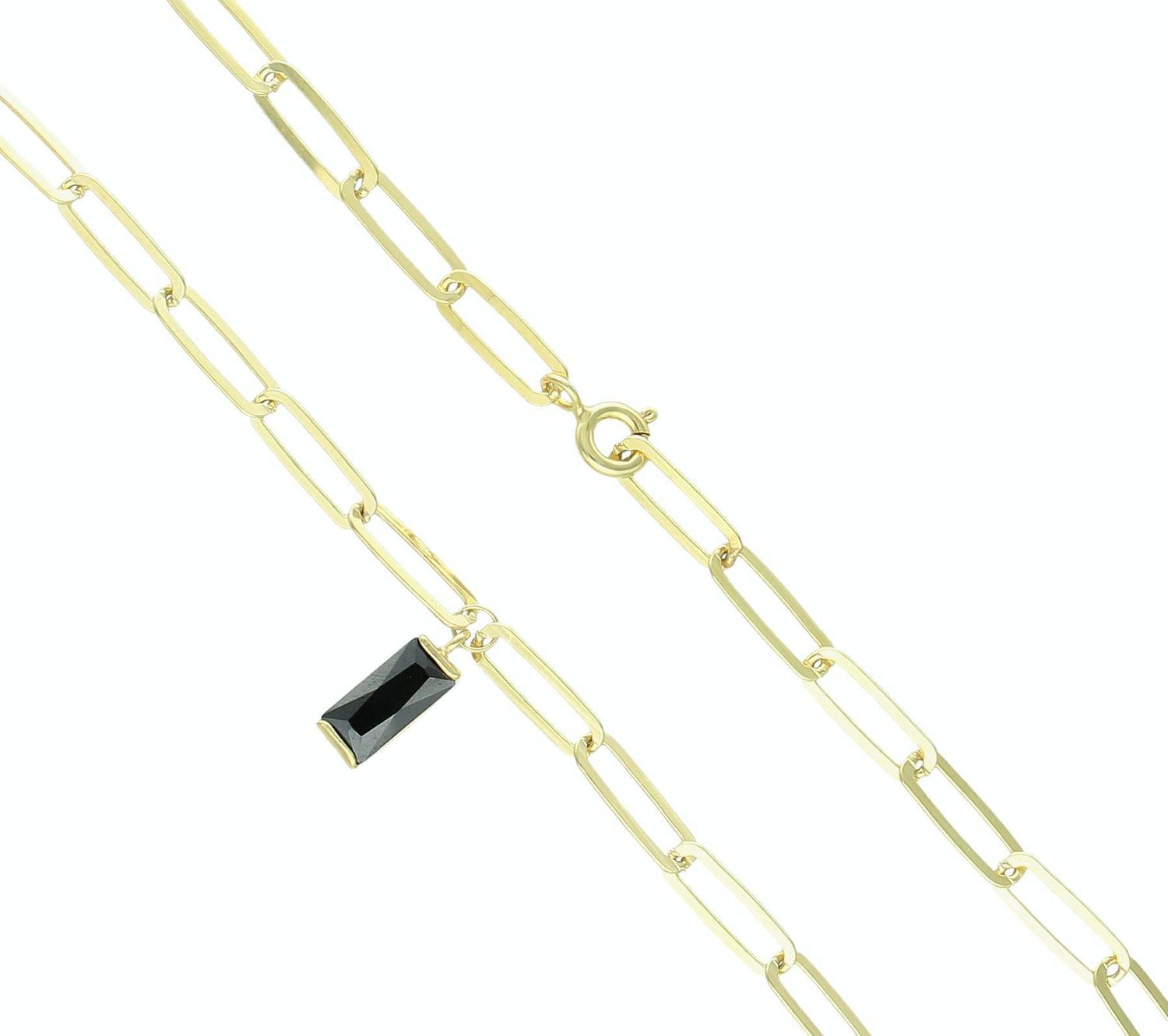 Srebrny naszyjnik damski 925 pozłacany z czarnymi kamieniami 0748338500 (2).jpg