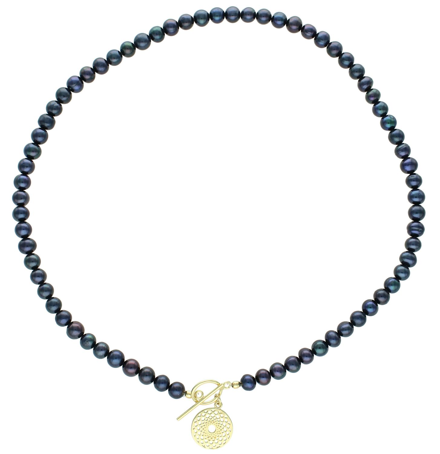 Naszyjnik perła hod. z srebrną rozetą pr 925, 074863093 Niezwykle efektowny, gustowny naszyjnik wykonany z certyfikowanych hodowlanych pereł słodkowodnych Namido z wykonanym ze srebra próby 1.jpg