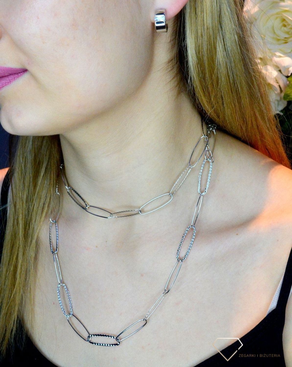 NASZYJNIK SREBRNY RODOWANY Z DUŻYMI OGNIWKAMI 0757046288 (4).jpg