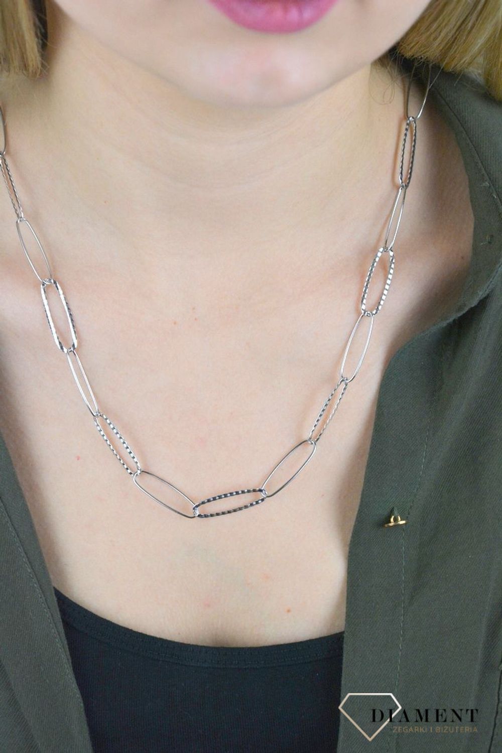 NASZYJNIK SREBRNY RODOWANY Z DUŻYMI OGNIWKAMI 0757046288 (4).jpg