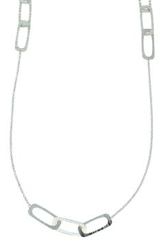 Srebrny naszyjnik damski próba 925 zdobiony prostokątnymi elementami, długość 80 cm, zapięcie na karabińczyk. Waga 4,70 g, elegancka biżuteria.1.jpg