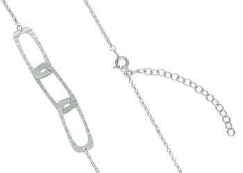 Srebrny naszyjnik damski próba 925 zdobiony prostokątnymi elementami, długość 80 cm, zapięcie na karabińczyk. Waga 4,70 g, elegancka biżuteria.2.jpg