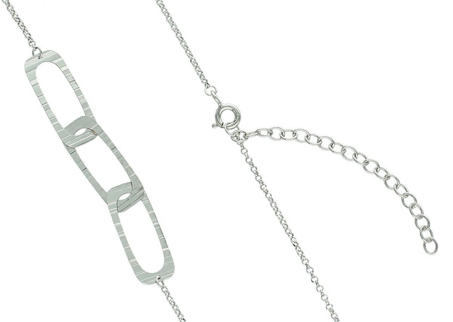 Srebrny naszyjnik damski próba 925 zdobiony prostokątnymi elementami, długość 80 cm, zapięcie na karabińczyk. Waga 4,70 g, elegancka biżuteria.1.jpg