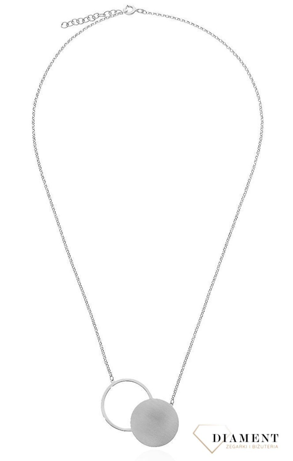Srebrny naszyjnik rodowany koła 0757049904. Świetny dodatek pasujący do każdej stylizacji, aby podkreślić wyjątkowość naszyjnika. Długość naszyjnika wynosi 43 cm + wydłużenie 5 cm (1).jpg