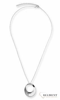 Srebrny naszyjnik rodowany z efektowną zawieszką 0757053700.  Naszyjnik ozdobiony zawieszką w kształcie owalnej zawieszki (2).jpg