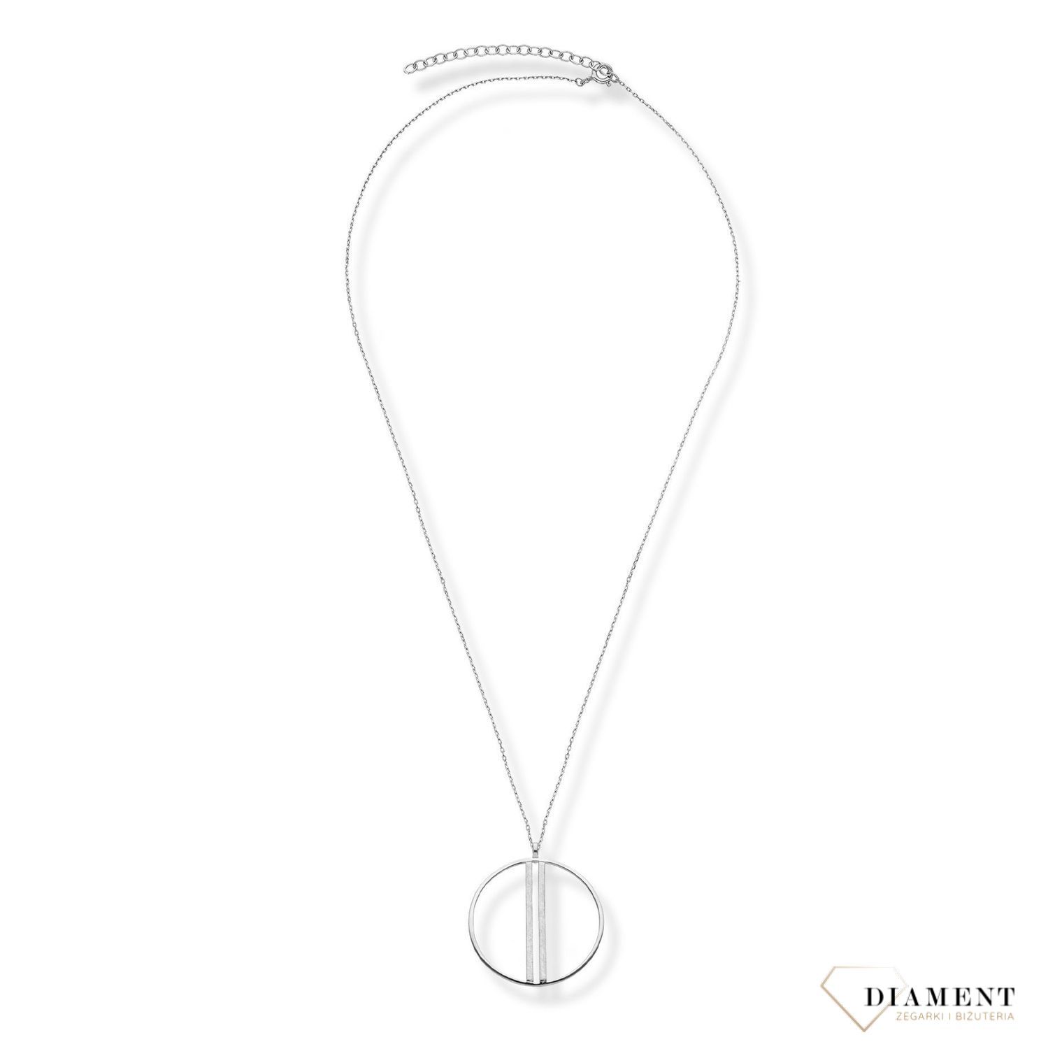 Srebrny naszyjnik rodowany kolia z dużym elementem ozdobnym 0757054292. Świetny dodatek pasujący do każdej stylizacji, aby podkreślić wyjątkowość naszyjnika. Długość naszyjnika wynosi 70 cm + wydłużenie 5 cm  Śr (2).jpg