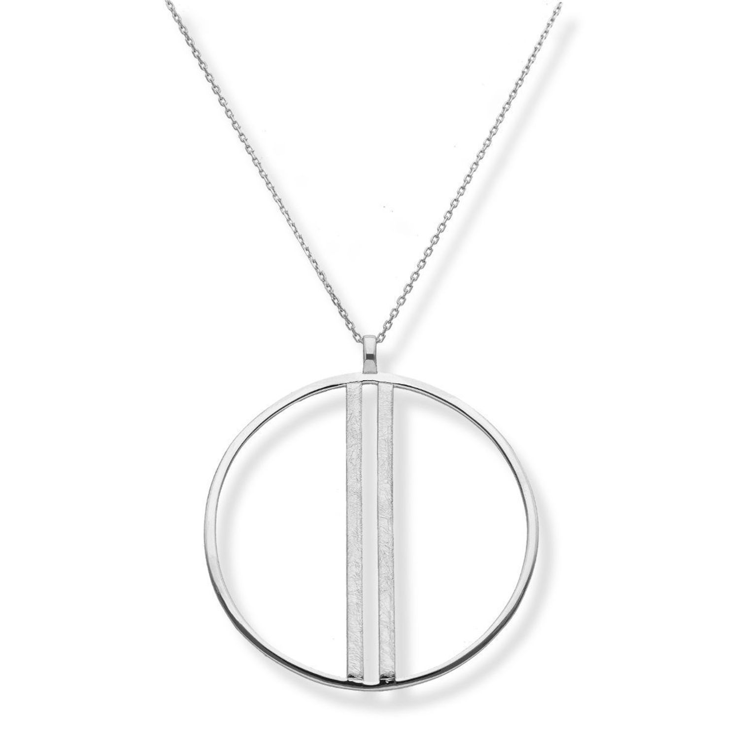 Srebrny naszyjnik rodowany kolia z dużym elementem ozdobnym 0757054292. Świetny dodatek pasujący do każdej stylizacji, aby podkreślić wyjątkowość naszyjnika. Długość naszyjnika wynosi 70 cm + wydłużenie 5 cm  Śr (2).jpg