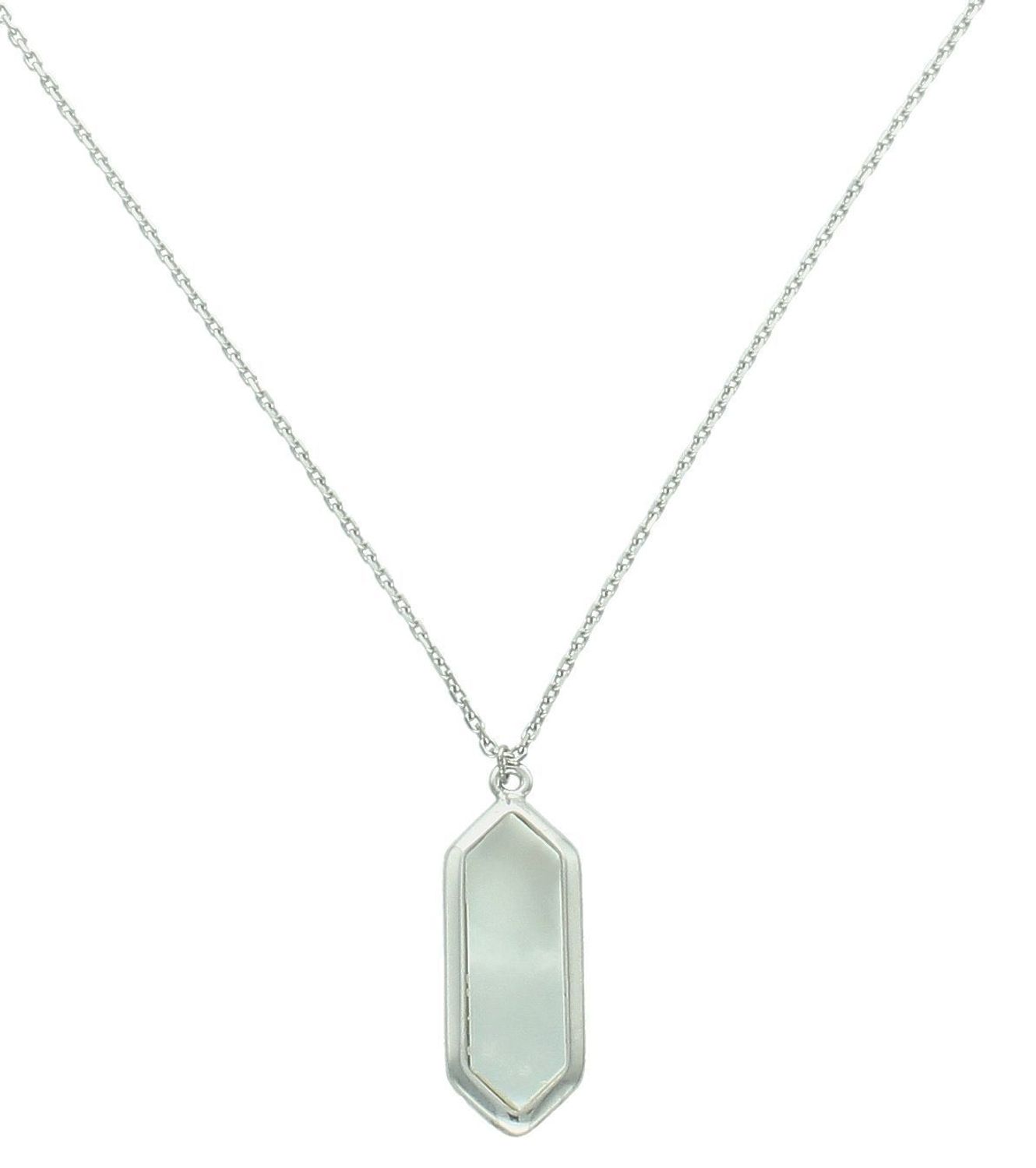 Naszyjnik srebrny z zawieszką masa perłową srebro próby 925, 0757171900 Ten subtelny, a zarazem efektowny naszyjnik damski wykonany ze srebra próby 925 1.jpg