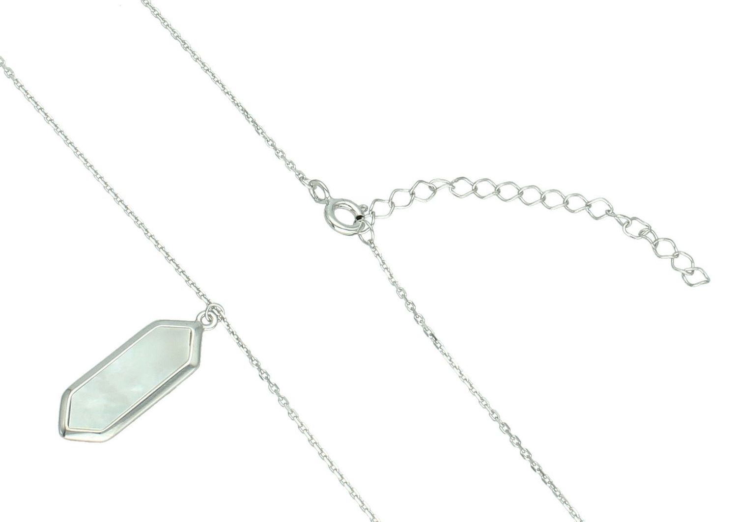 Naszyjnik srebrny z zawieszką masa perłową srebro próby 925, 0757171900 Ten subtelny, a zarazem efektowny naszyjnik damski wykonany ze srebra próby 925 1.jpg