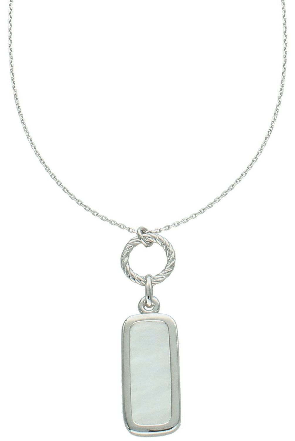 Naszyjnik srebrny próba 925 zdobiony prostokątną zawieszką z masa perłową 0757175200 Delikatny i zarazem wyjątkowy naszyjnik srebrny wykonany z wysokiej jakości srebra próby 925, 1.jpg