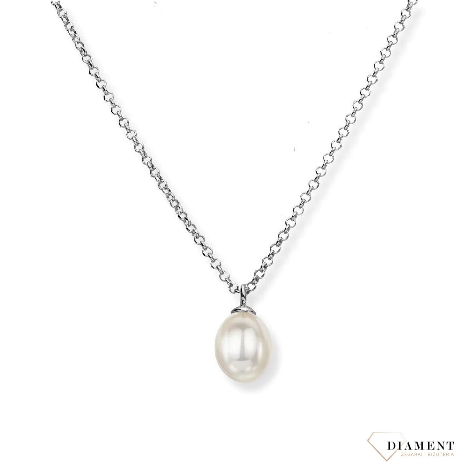 Srebrny naszyjnik damskie 925 z perłą naturalną 0757634900. Naszyjnik damski z perełką. Naszyjnik damski z perłą naturalną. Naszyjnik srebrny z perłami idealny na prezent. Ponadczasowy modny naszyjnik z perełką..jpg