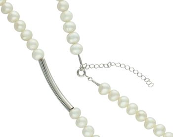 Naszyjnik z Pereł Hodowlanych 6 mm z Ozdobną Blaszką – Srebro 925 – Długość 50 cm (1).jpg