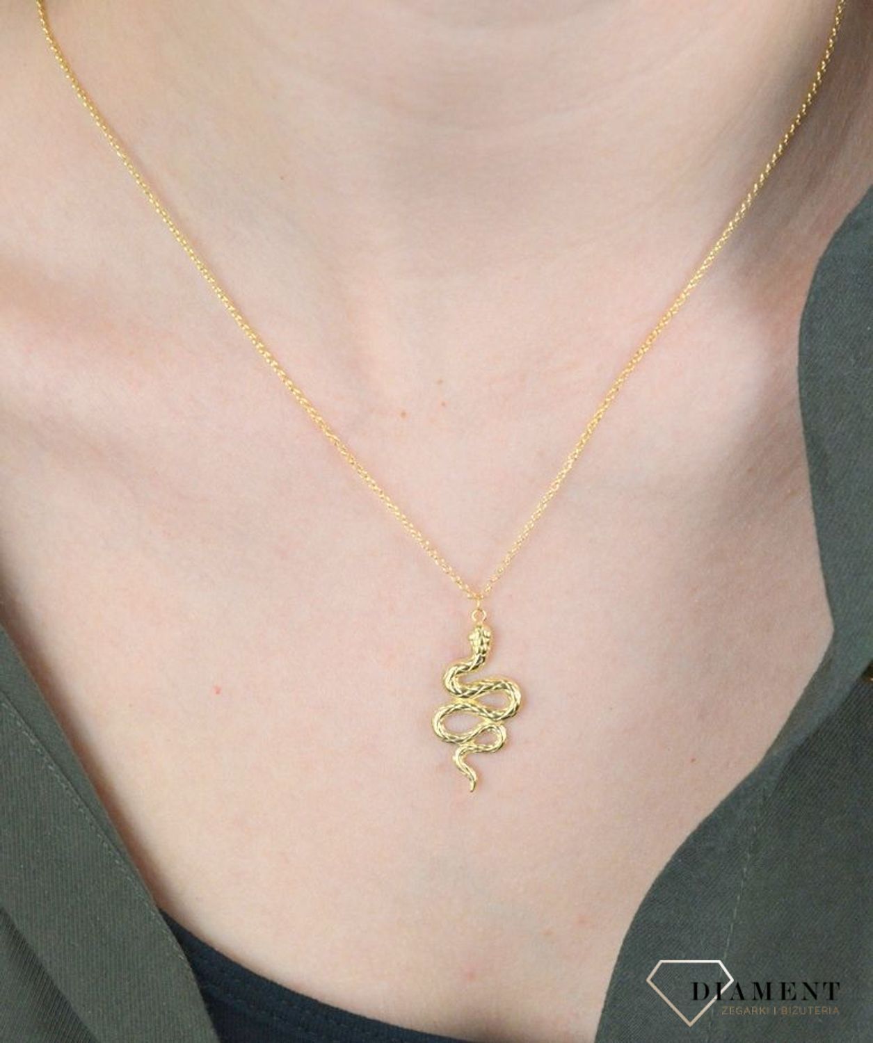SREBRNY NASZYJNIK POZŁACANY Z ZAWIESZKĄ WĘŻA 0758048700 (2).jpg