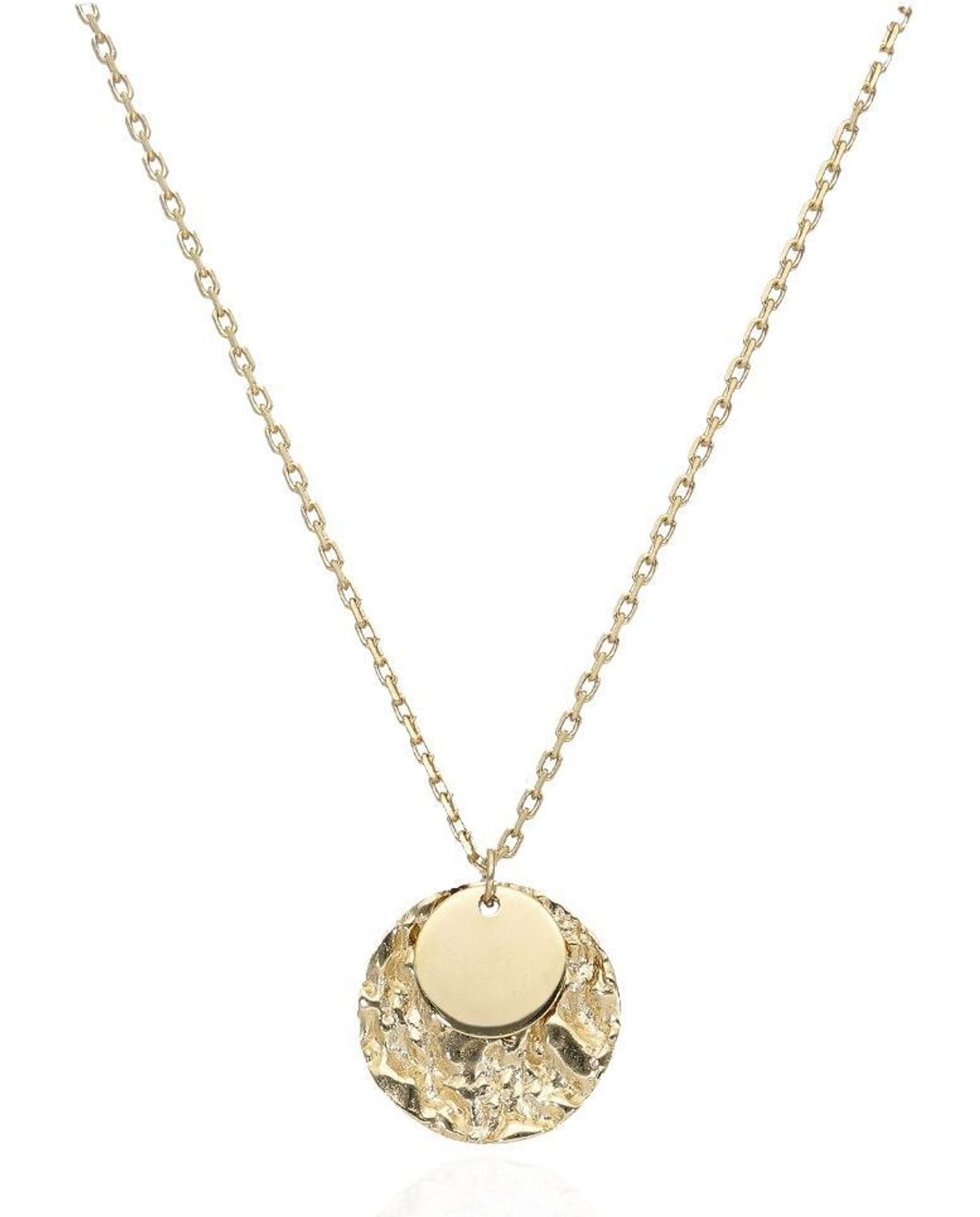 Srebrny naszyjnik pozłacany z pogniecioną blaszką 0758049400. Zawieszki tworzą jedna płaska blaszka i jedna z efektem (1).jpg