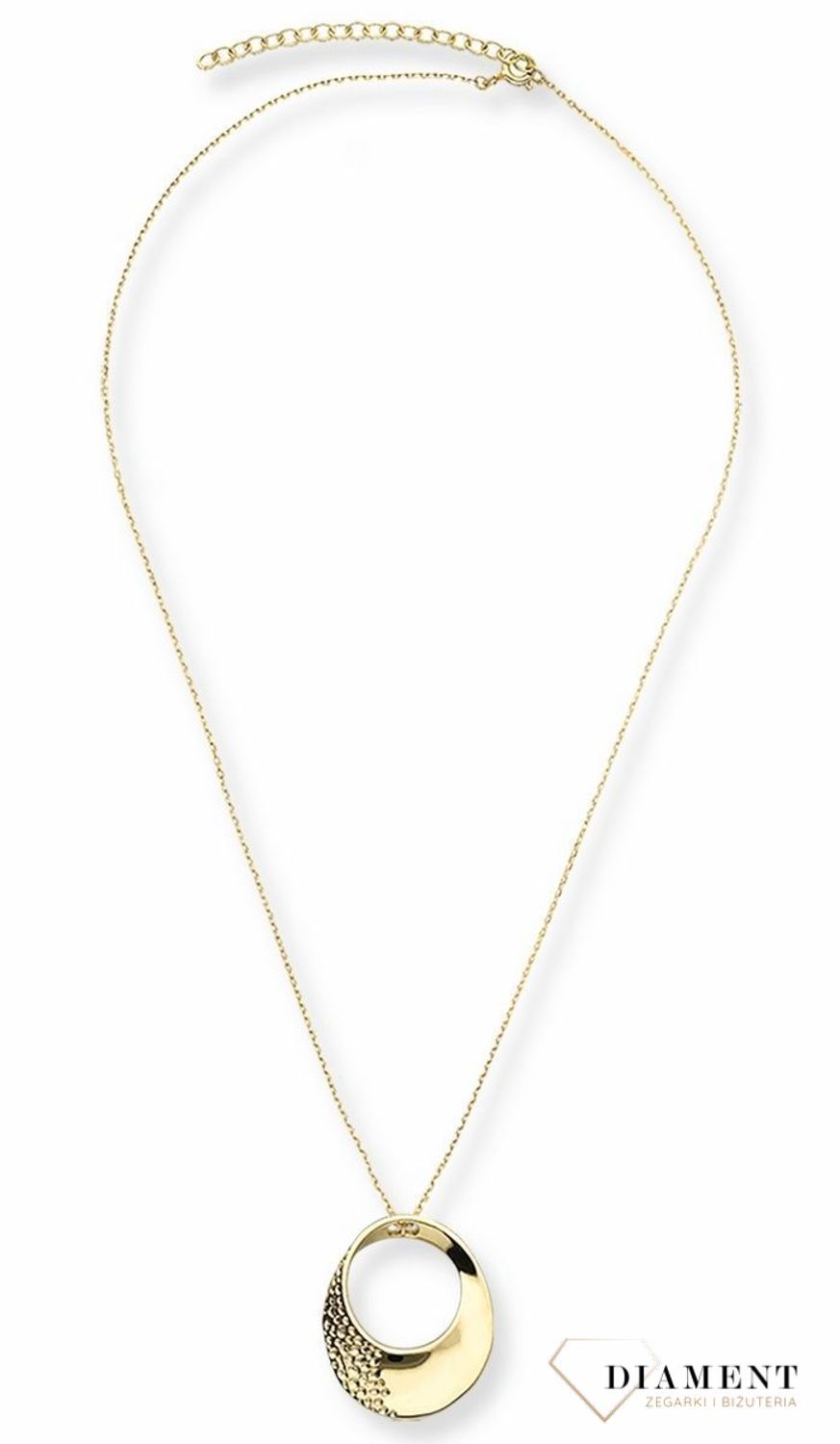 Naszyjnik srebrny pozłacany z efektowną zawieszką 0758053700. Świetny dodatek pasujący do każdej stylizacji, aby podkreślić wyjątkowość naszyjnika. Długość naszyjnika wynosi 40 cm + przedłużka 5 cm.  Wymiary zawieszki 2,8 cm .jpg