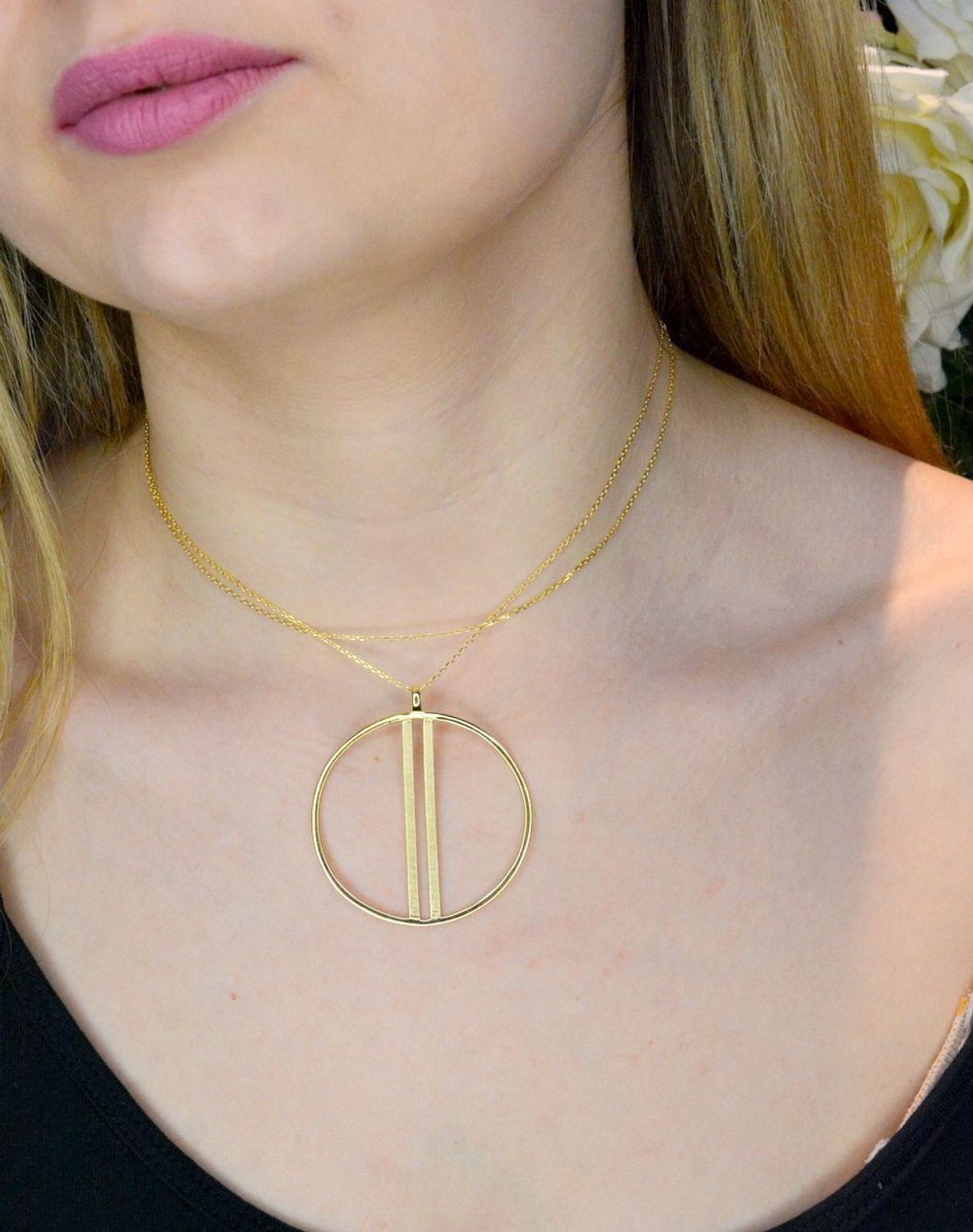 Srebrny naszyjnik pozłacany kolia z dużym elementem ozdobnym 07580542 (2).jpg