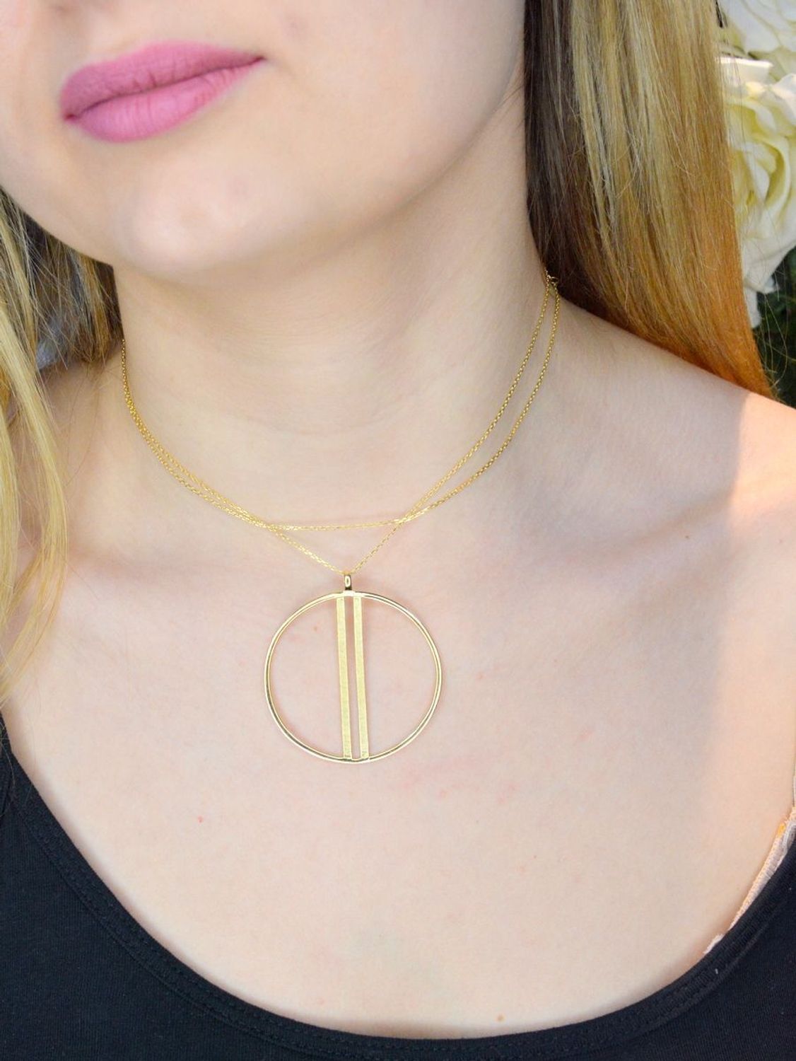 Srebrny naszyjnik pozłacany kolia z dużym elementem ozdobnym 07580542 (2).jpg