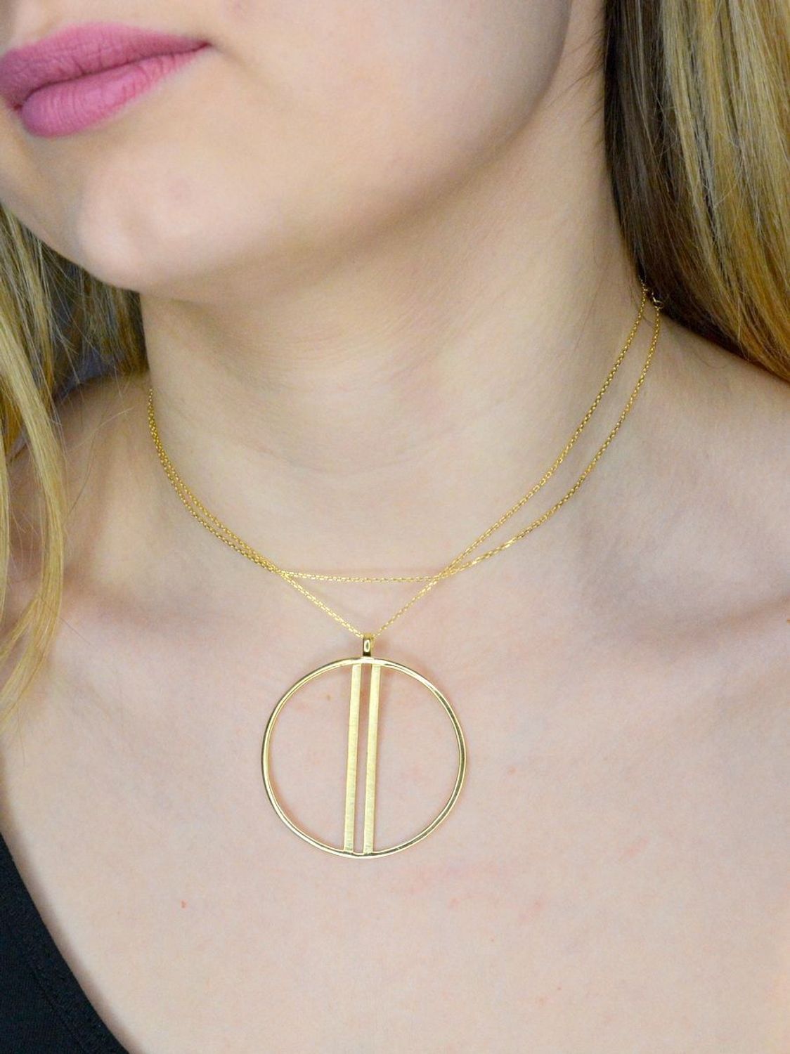 Srebrny naszyjnik pozłacany kolia z dużym elementem ozdobnym 07580542 (2).jpg