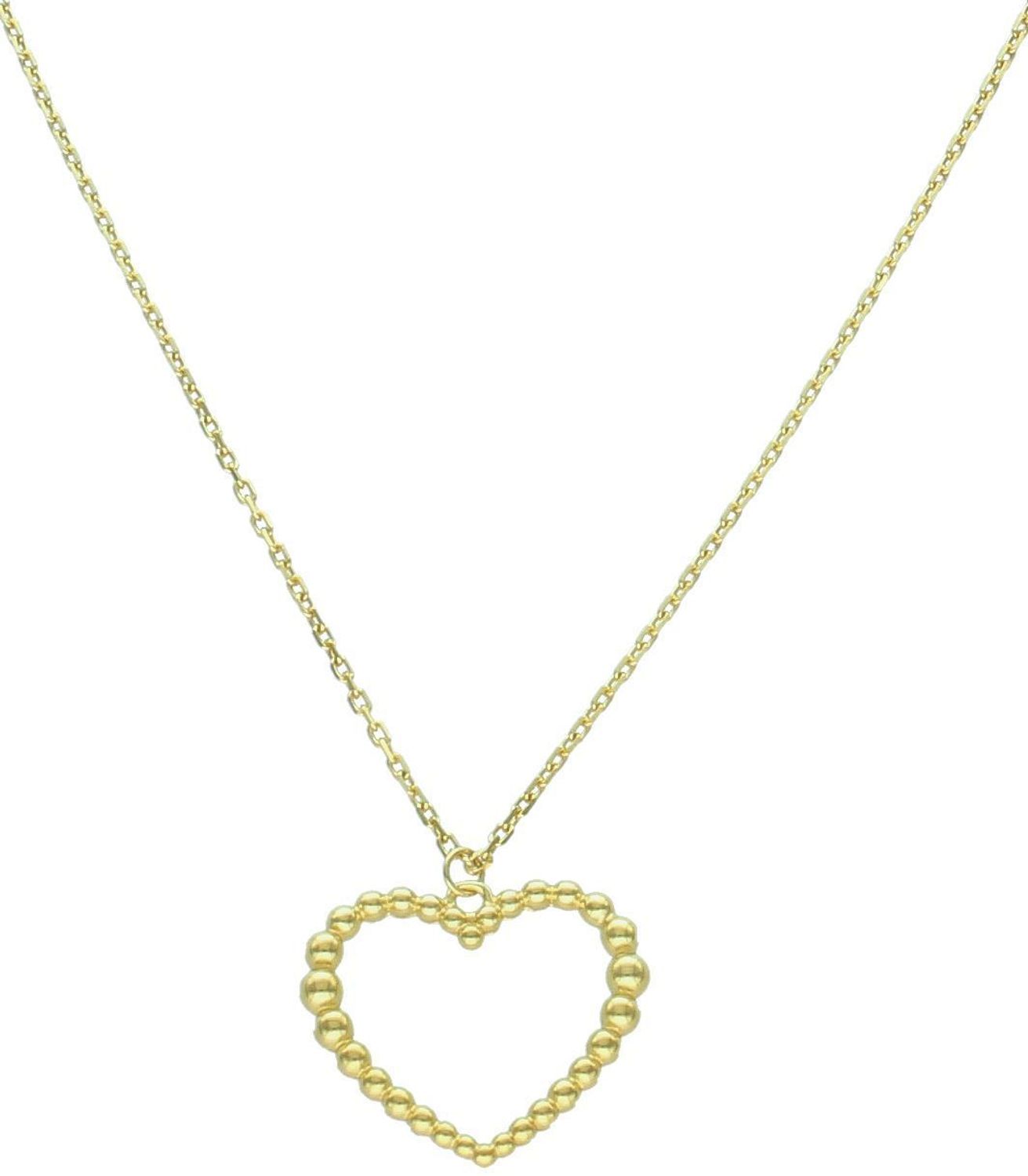 Naszyjnik damski srebrny pozłacany próba 925 zdobiony serduszkiem 0758065600 Ten naszyjnik srebrny pozłacany to elegancka biżuteria, która łączy klasyczny design z nowoczesnym akcentem.1.jpg