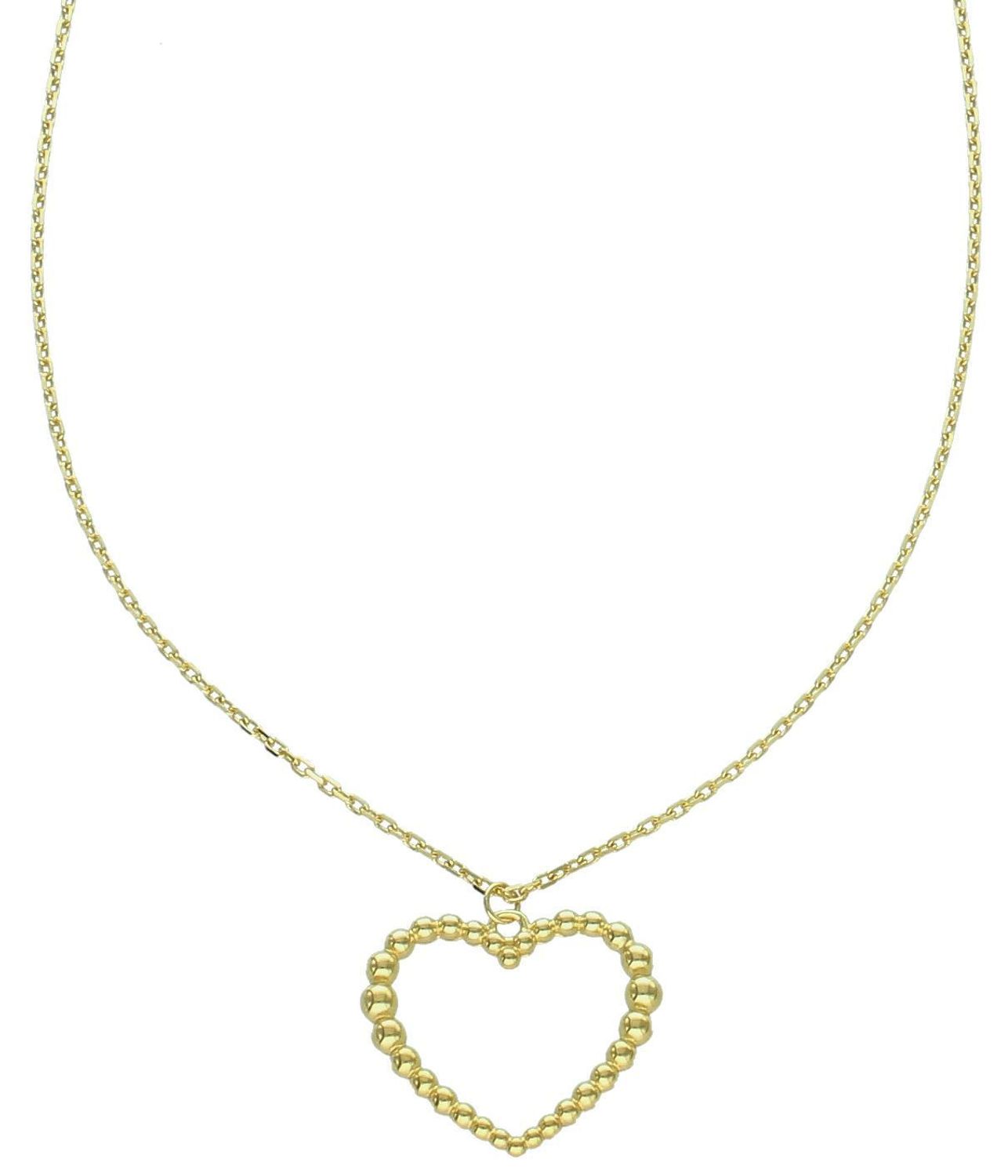 Naszyjnik damski srebrny pozłacany próba 925 zdobiony serduszkiem 0758065600 Ten naszyjnik srebrny pozłacany to elegancka biżuteria, która łączy klasyczny design z nowoczesnym akcentem.1.jpg