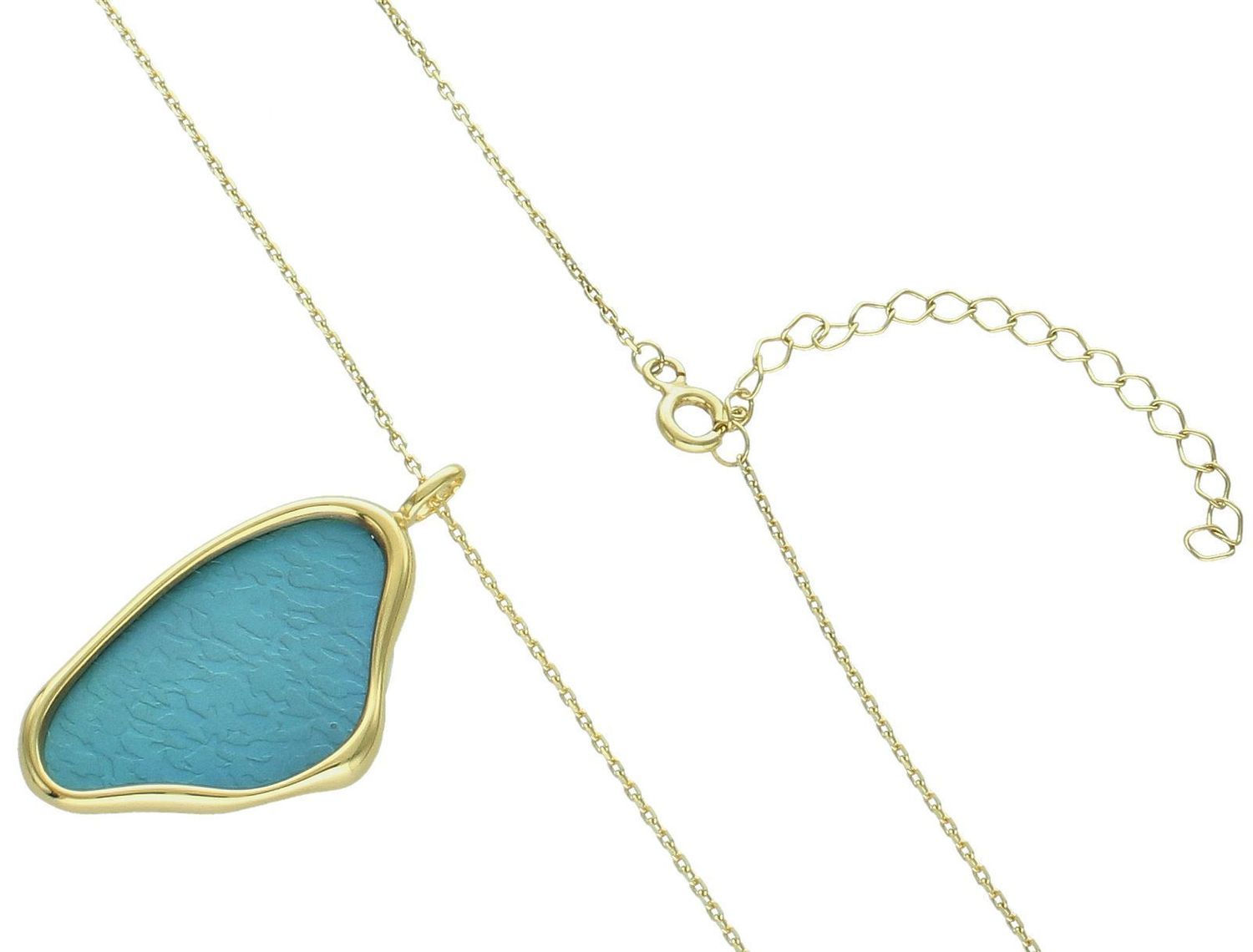 Naszyjnik srebrny pozłacany próba 925 zdobiony zawieszką z niebieskim tytanem 0758067560 Elegancki i nowoczesny naszyjnik srebrny pozłacany z niebieskim tytanem to wyjątkowa biżuteria, która 1.jpg