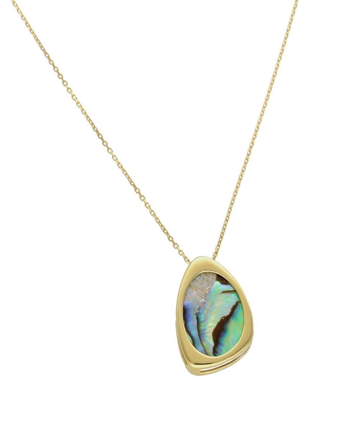 Srebrny naszyjnik damski pokryty złotem z muszlą naturalną 0758158100. Naszyjnik pokryty 24-karatowym złotem z muszlą naturalną w organicznej ramce o nieregularnym kształcie. Naszyjnik wykonany z najwyższej próby srebra 925 (2).jpg