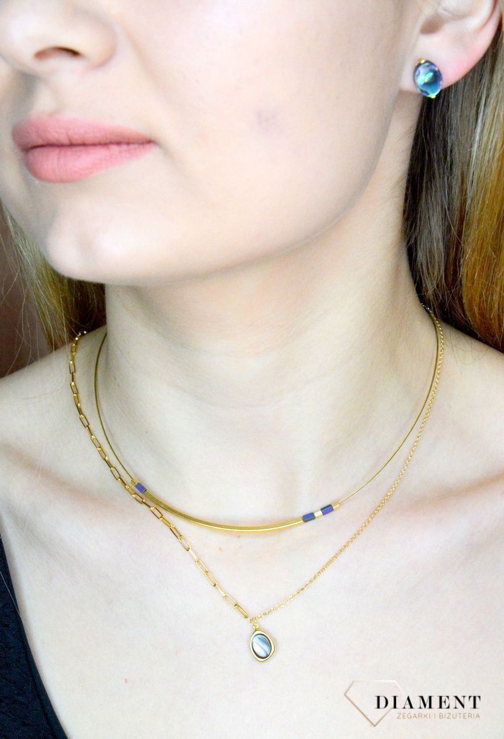 Srebrny naszyjnik damski pokryty złotem z muszlą 0758159500 (2).jpg