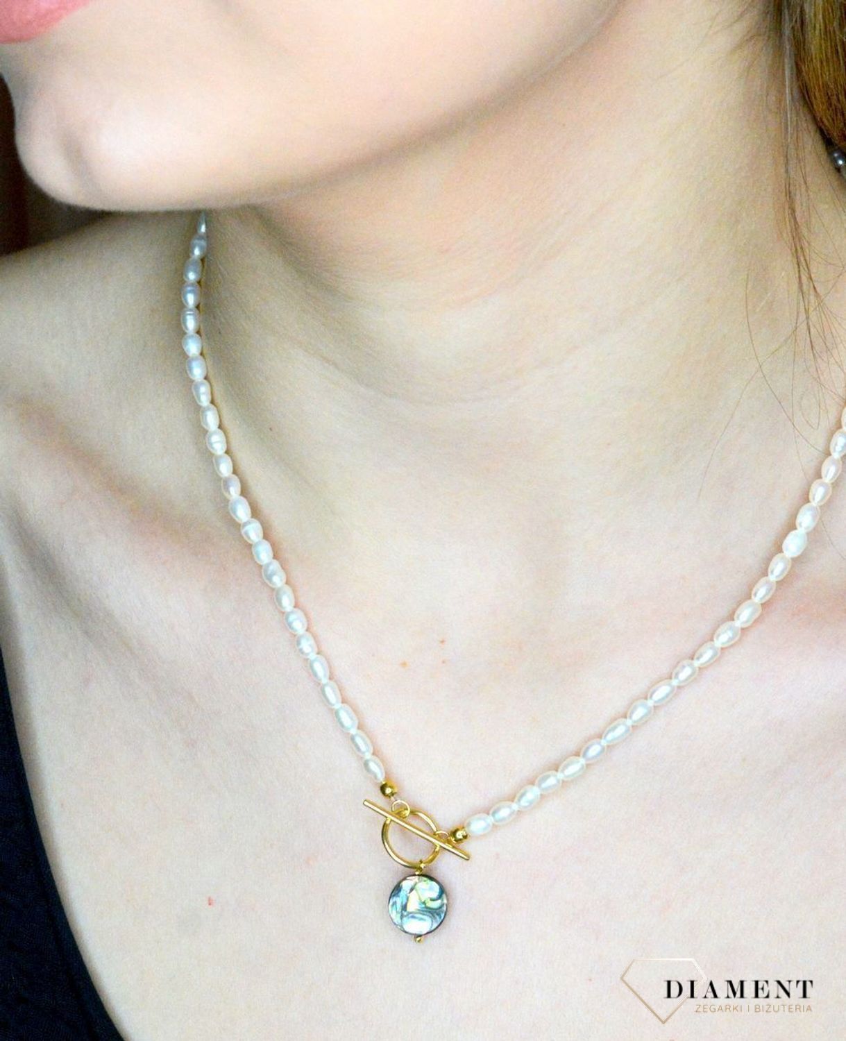 Srebrny naszyjnik damski perełki z muszlą naturalną 0758657600 (2).jpg