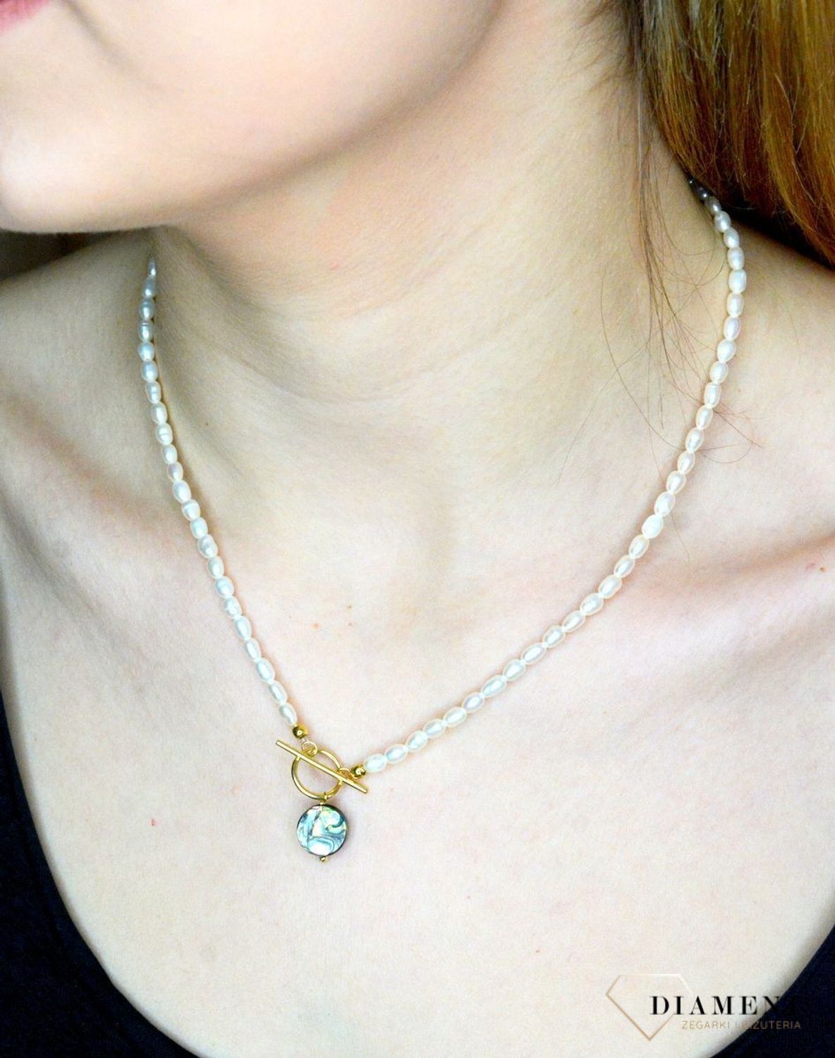 Srebrny naszyjnik damski perełki z muszlą naturalną 0758657600 (2).jpg