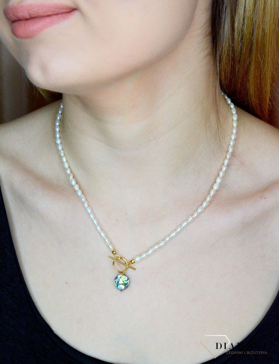 Srebrny naszyjnik damski perełki z muszlą naturalną 0758657600 (2).jpg