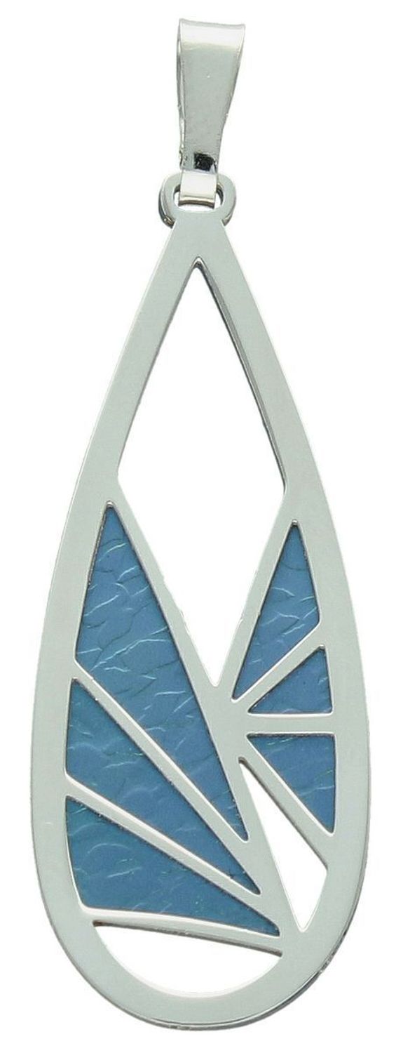 Zawieszka srebrna pr 925 ozdobiona tytanem 0767069460 Srebrna zawieszka została wykonana z najwyższej jakości srebra próby 925. Zawieszka w kształcie łezki ozdobiona niebieskim tytanem.1.jpg