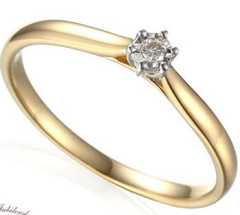 Pierścionek złoty DIAMENT 585 zaręczynowy R61118.jpg