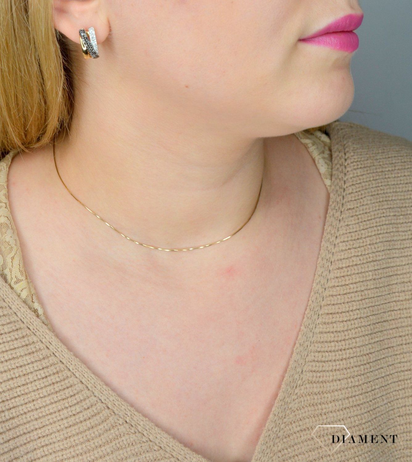 Kolczyki złote DIAMENT czarne i białe 0,13ctE73625YA  Kolczyki złote z brylantami✓ Złote kolczyki z brylantami 73625E001-G1Q2.jpg