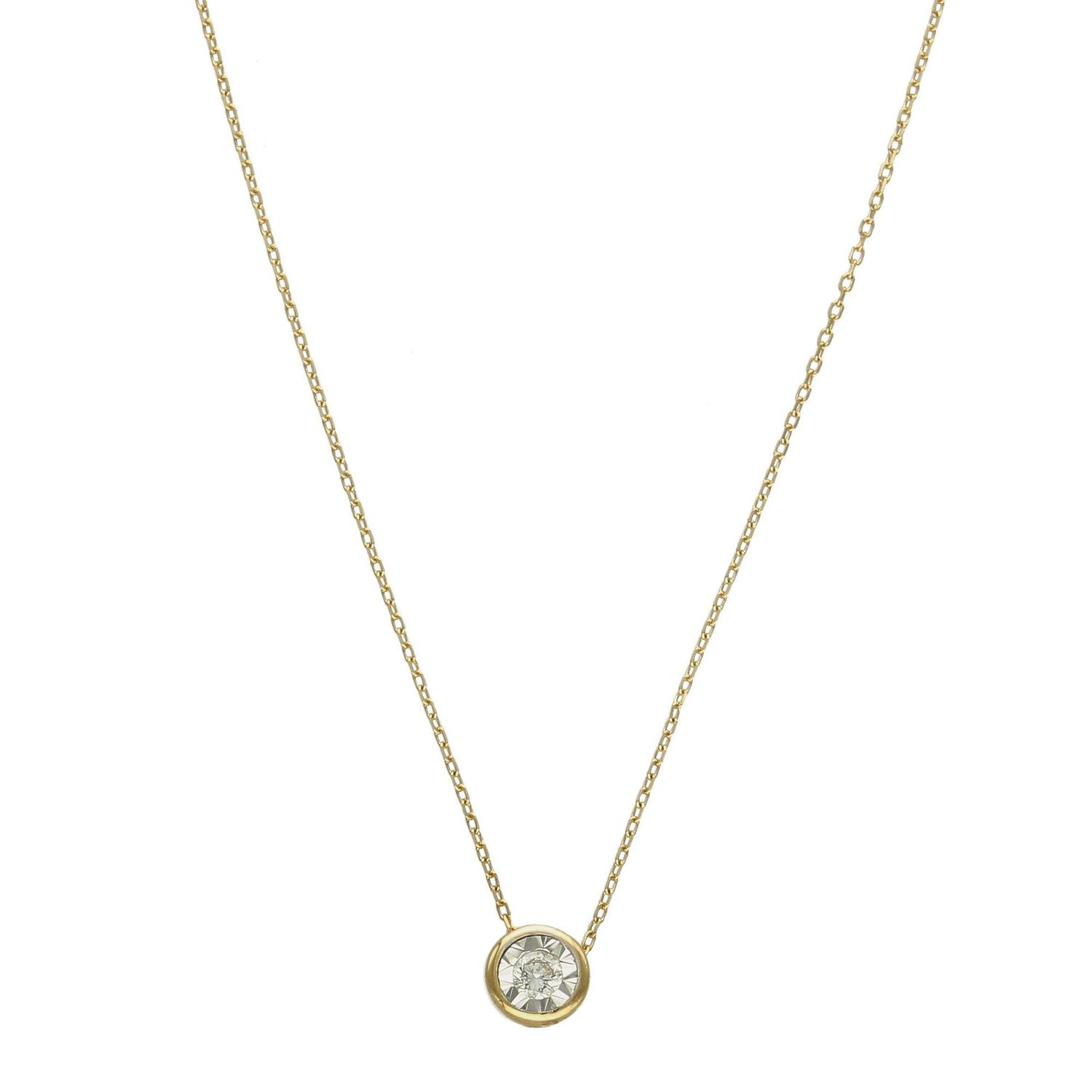 Złoty naszyjnik celebrytka 585 z diamencikiem 0800030122. Minimalistyczny, złoty naszyjnik wykonany z próby 585.jpg