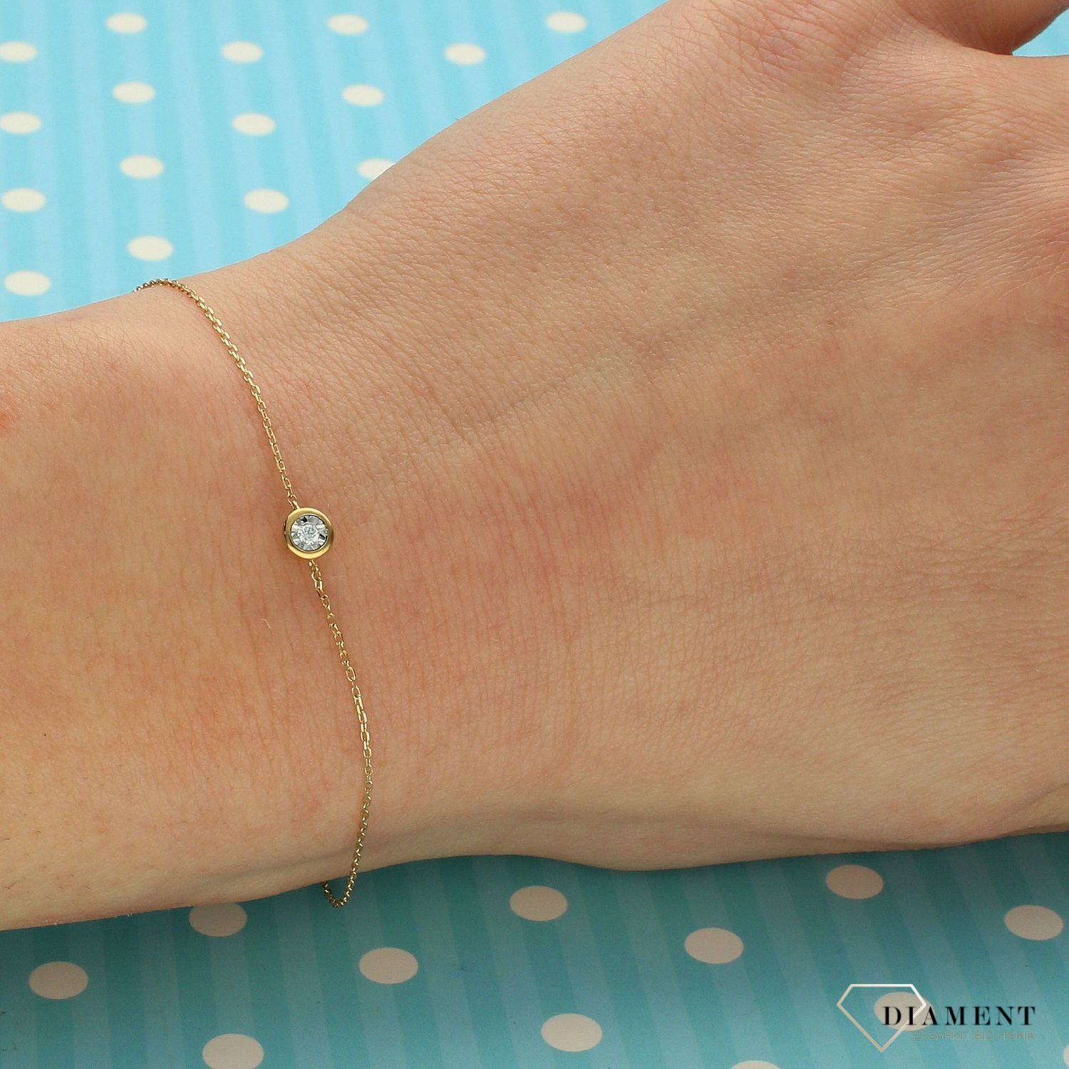 Złota bransoletka 585 z diamentem 0,08 ct 0800030128 (1).jpg