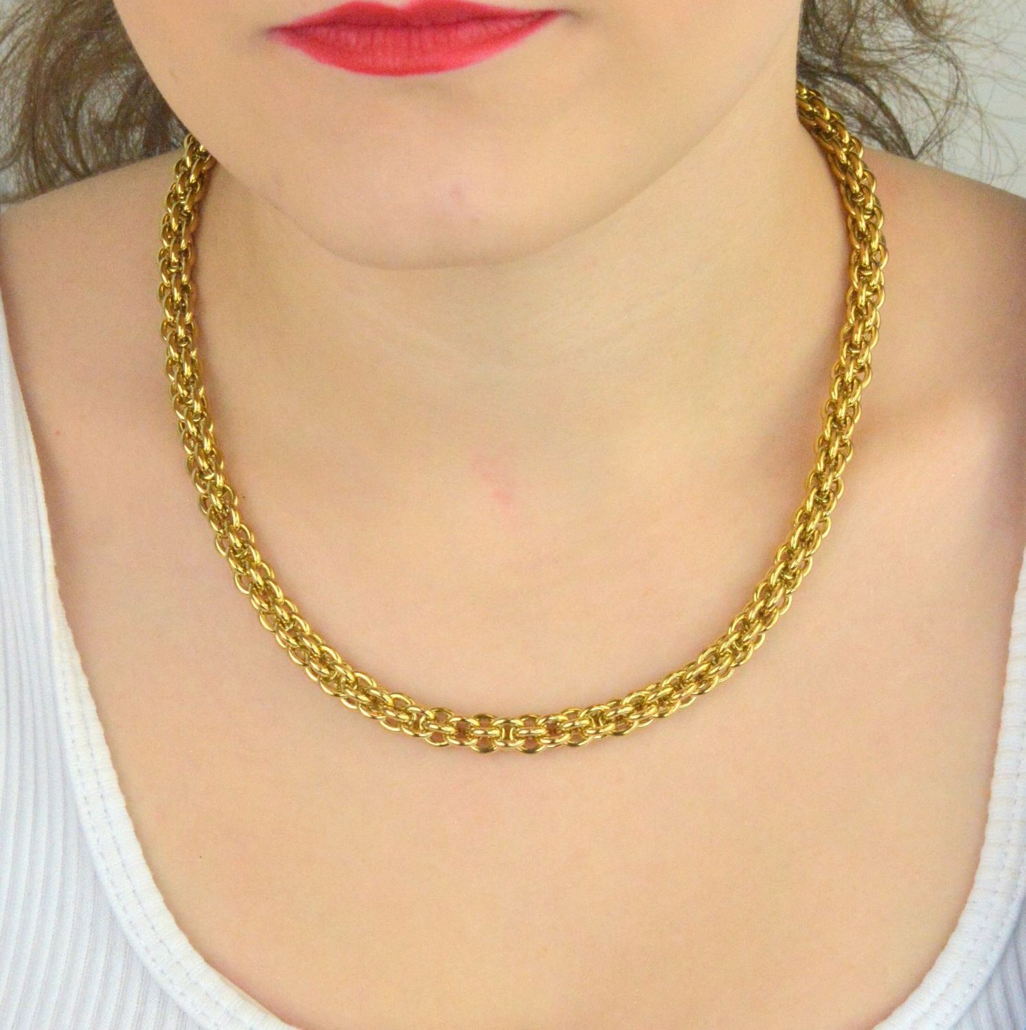 Złoty naszyjnik damski Mesh Chain Classic 0803101600 – pleciony łańcuszek COEUR DE LIONyh (1).jpg