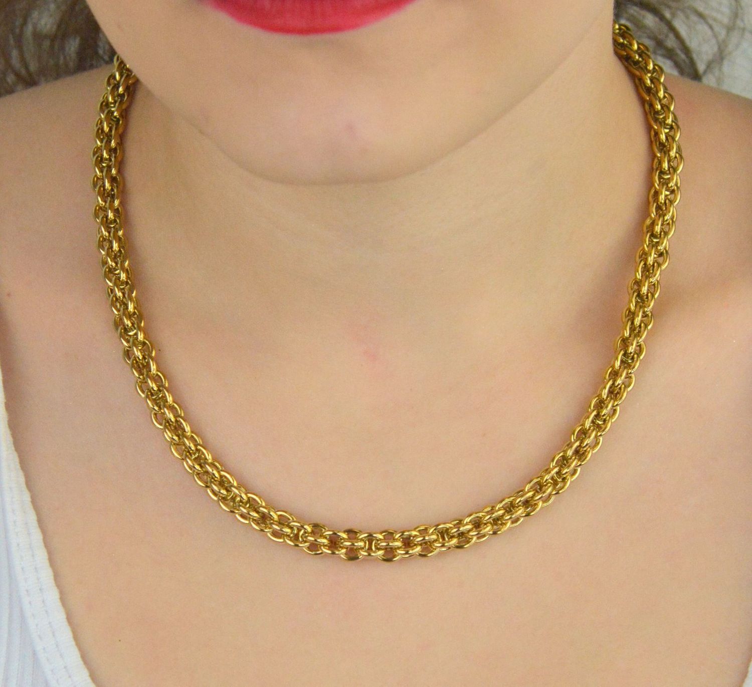 Złoty naszyjnik damski Mesh Chain Classic 0803101600 – pleciony łańcuszek COEUR DE LIONyh (1).jpg