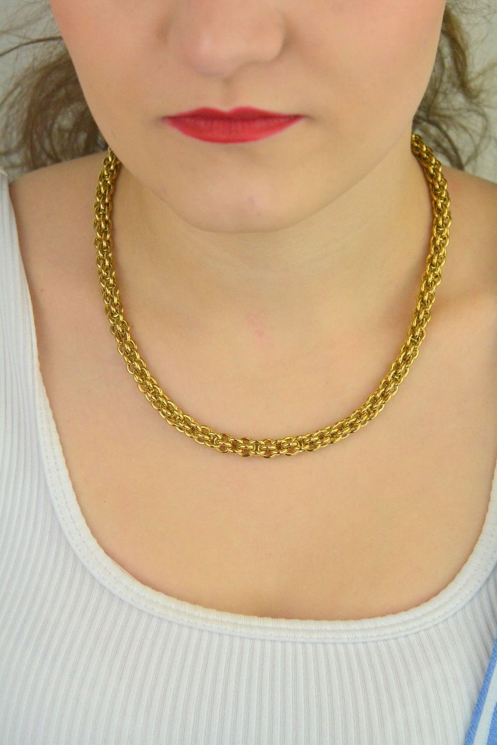 Złoty naszyjnik damski Mesh Chain Classic 0803101600 – pleciony łańcuszek COEUR DE LIONyh (1).jpg